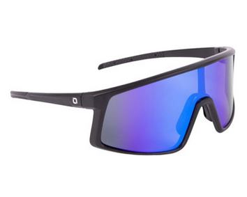 Optic Nerve Stone Cat Sunglasses - Matte Black, Smoke Lens/Blue Mirror
